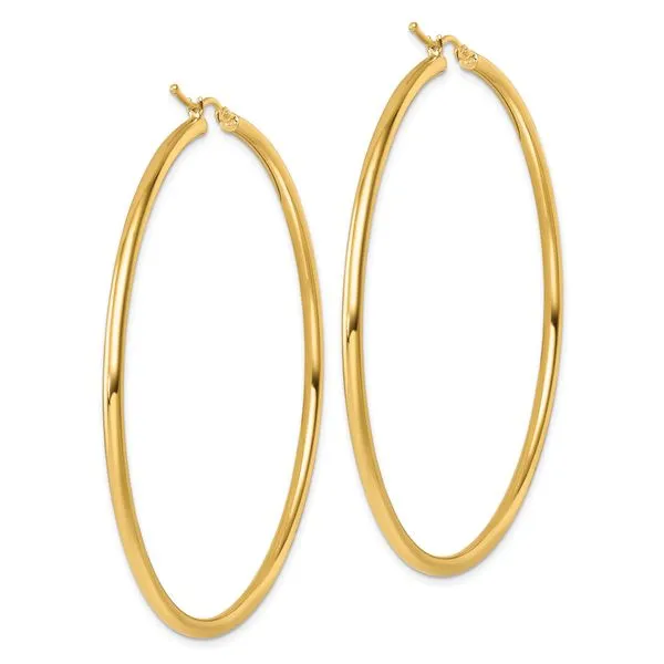 Leslie's 14k Polished 2.5mm Polished Hoop Earrings Image 4 Mitchell's Jewelry Norman, OK