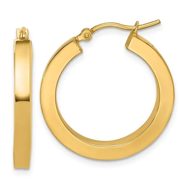 Leslie's 14k 3mm Polished Square Hoop Earrings Tidwells of Greenwood Greenwood, SC