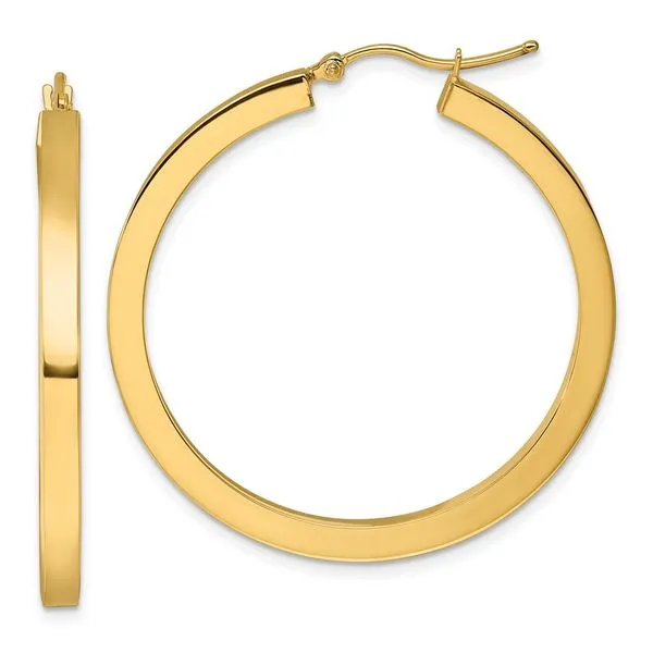 Leslie's 14k 3mm Polished Square Hoop Earrings Jewelry Design Studio Jensen Beach, FL
