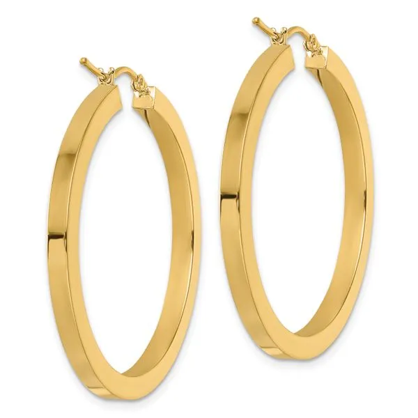 Leslie's 14k 3mm Polished Square Hoop Earrings Image 4 Jewelry Design Studio Jensen Beach, FL