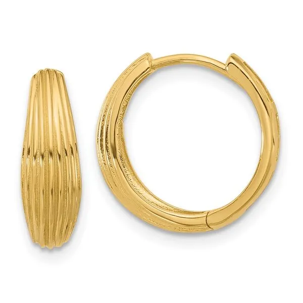 Leslie's 14K Polished and Grooved Hinged Hoop Earrings Jewelry Design Studio Jensen Beach, FL