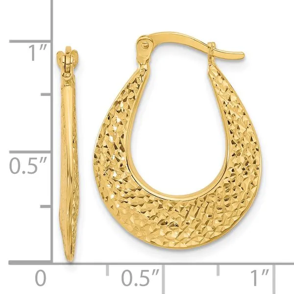 Leslie's 14K Polished and Diamond-cut Hoop Earrings Image 4 Barnett Jewelers Jacksonville, FL