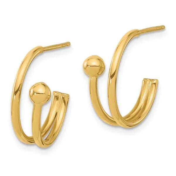 Leslie's 14K Polished J-Hoop Earrings Image 2 Delfine's Jewelry Charleston, WV