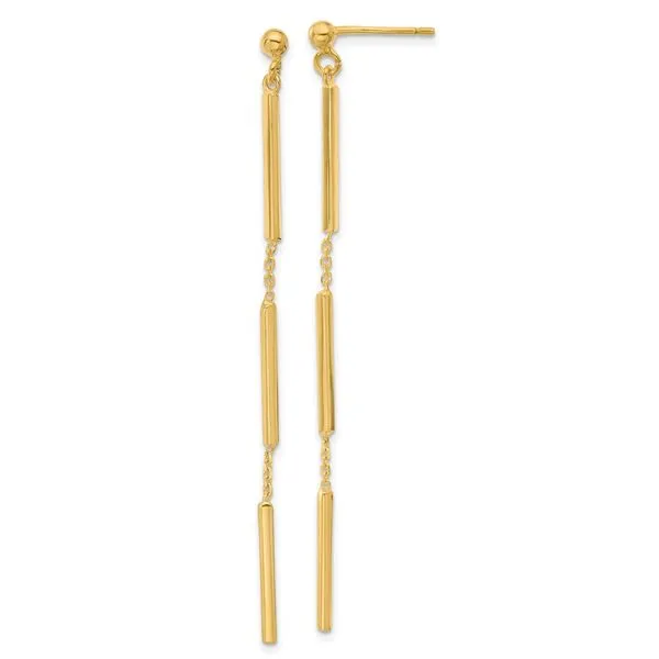 Leslie's 14K Polished 3 Bar Dangle Post Earrings Atlanta West Jewelry Douglasville, GA