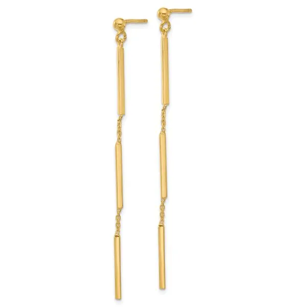 Leslie's 14K Polished 3 Bar Dangle Post Earrings Image 2 Atlanta West Jewelry Douglasville, GA