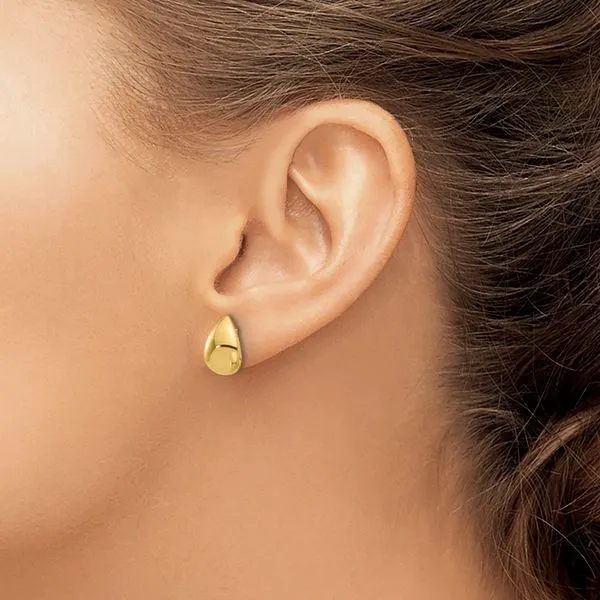 Leslie's 14K Polished Teardrop Post Earrings Image 3 Atlanta West Jewelry Douglasville, GA