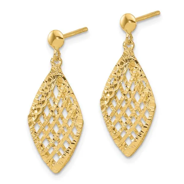Leslie's 14k Polished D/C Post Dangle Earrings Image 2 Morin Jewelers Southbridge, MA