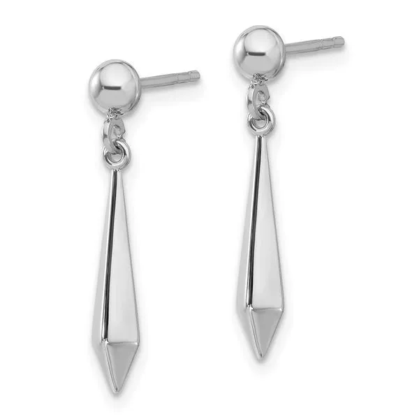 Leslie's 14K White Gold Polished Post Dangle Earrings Image 2 Spath Jewelers Bartow, FL