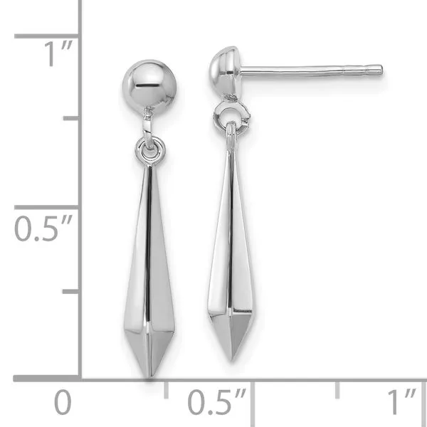 Leslie's 14K White Gold Polished Post Dangle Earrings Image 4 Johnson Jewellers Lindsay, ON