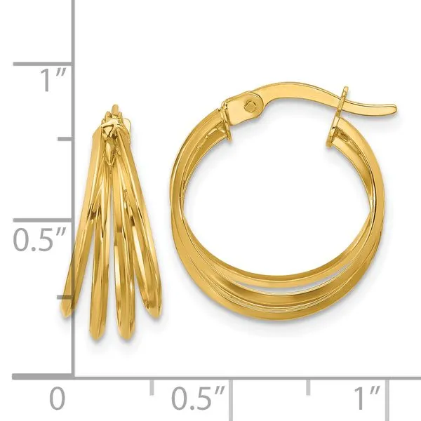 Leslie's 14K Polished Hoop Earrings Image 3 Trenton Jewelers Ltd. Trenton, MI