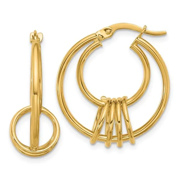 Leslie's 14K Polished Fancy Hoop Earrings Johnson Jewellers Lindsay, ON