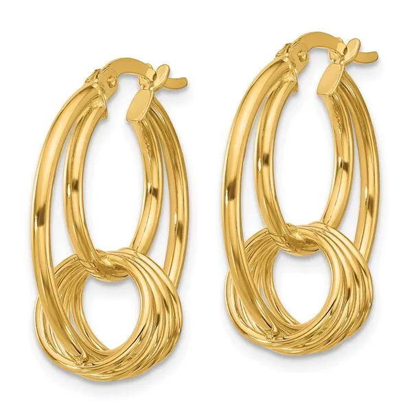 Leslie's 14K Polished Fancy Hoop Earrings Image 2 Jewelry Design Studio Jensen Beach, FL