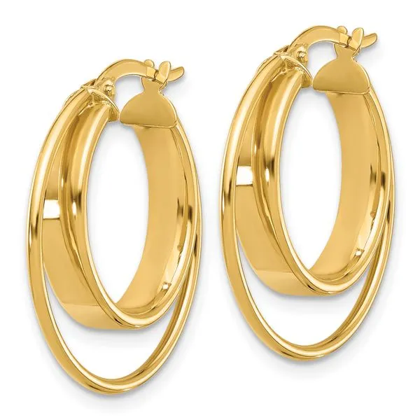 Leslie's 14K Polished Hoop Earrings Image 2 Arlene's Fine Jewelry Vidalia, GA