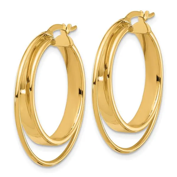 Leslie's 14K Polished Hoop Earrings Image 2 Arlene's Fine Jewelry Vidalia, GA