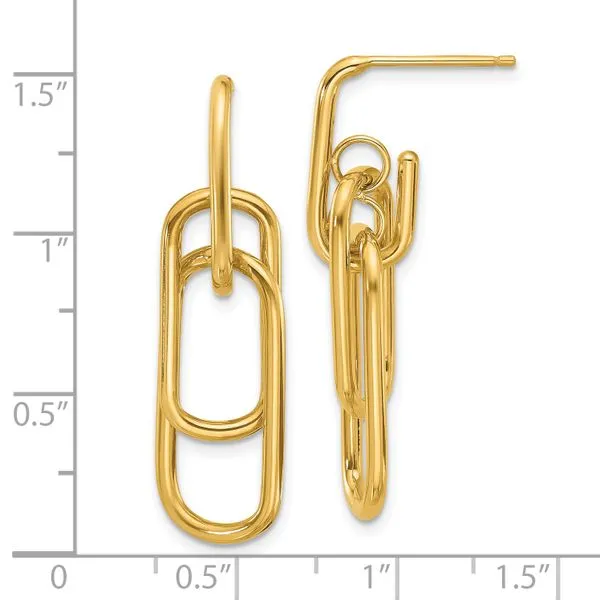 Leslie's 14K Polished Post Dangle Earrings Image 3 Tidwells of Greenwood Greenwood, SC