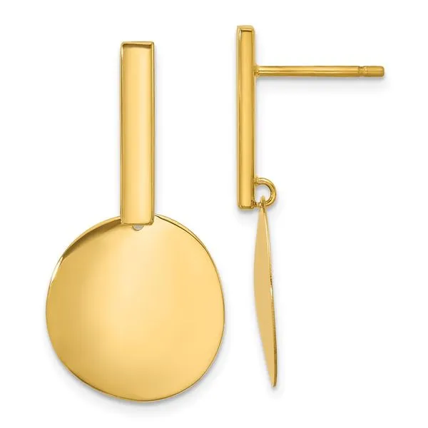 Leslie's 14K Polished  Drop Post Earrings Barnett Jewelers Jacksonville, FL