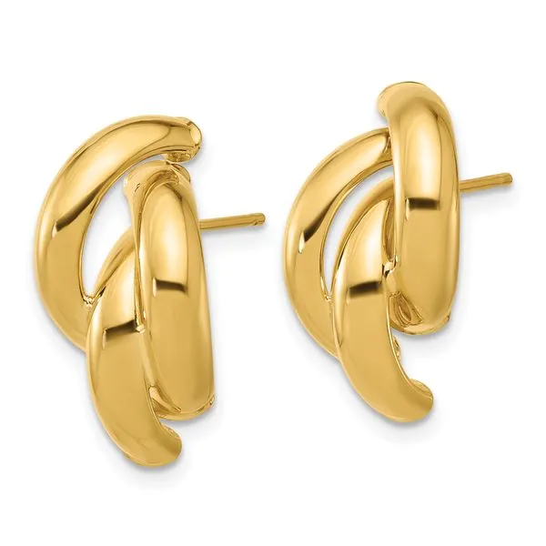 Leslie's 14k Polished Twisted Post Earrings Image 2 Jerald Jewelers Latrobe, PA