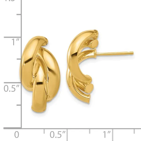 Leslie's 14k Polished Twisted Post Earrings Image 3 Jerald Jewelers Latrobe, PA
