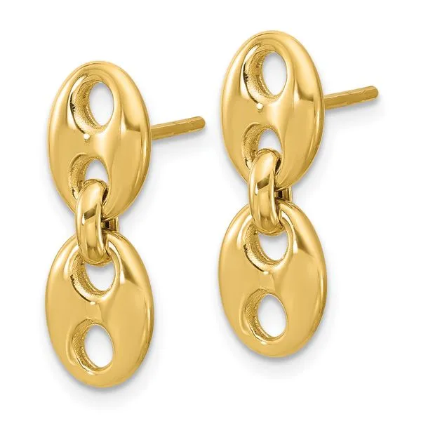 Leslie's 14K Polished Hollow Dangle post Earrings Image 2 Atlanta West Jewelry Douglasville, GA