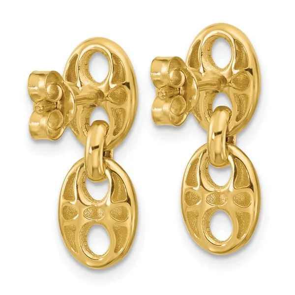 Leslie's 14K Polished Hollow Dangle post Earrings Image 3 Spath Jewelers Bartow, FL