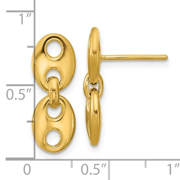 Leslie's 14K Polished Hollow Dangle post Earrings Image 4 Thomas A. Davis Jewelers Holland, MI