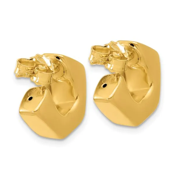 Leslie's 14K Polished Hollow J-Hoop Post Earrings Image 3 J. Anthony Jewelers Neenah, WI