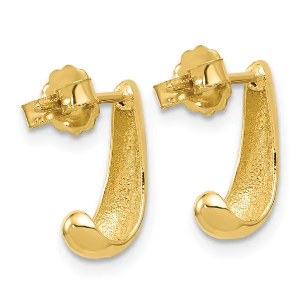 Leslie's 14K Polished J-Hoop Post Earrings Image 3 J. West Jewelers Round Rock, TX