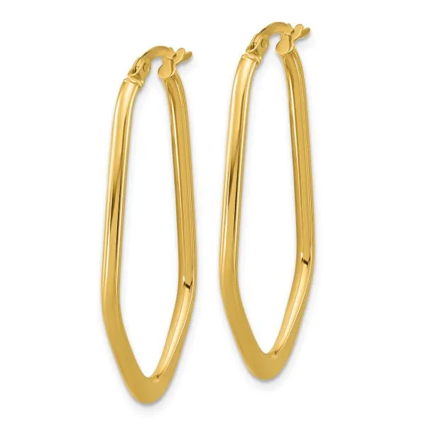 Leslie's 14K Polished Oval Hoop Earrings Image 2 Jewelry Design Studio Jensen Beach, FL