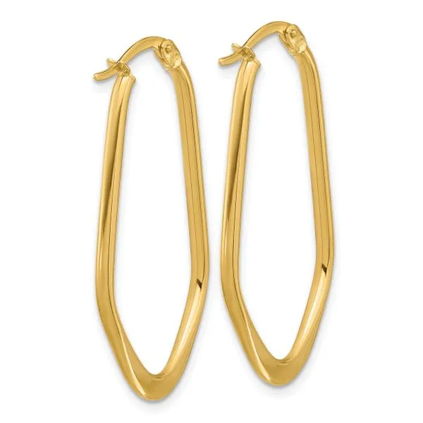 Leslie's 14K Polished Oval Hoop Earrings Image 3 Jewelry Design Studio Jensen Beach, FL