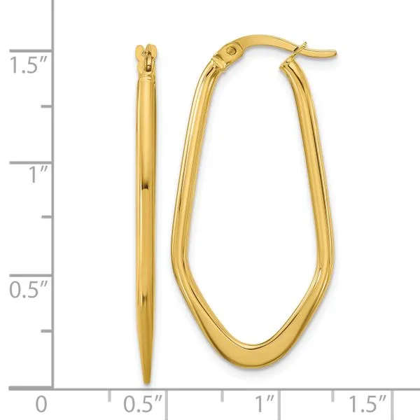 Leslie's 14K Polished Oval Hoop Earrings Image 4 Albert's Jewelers Kingsland, GA