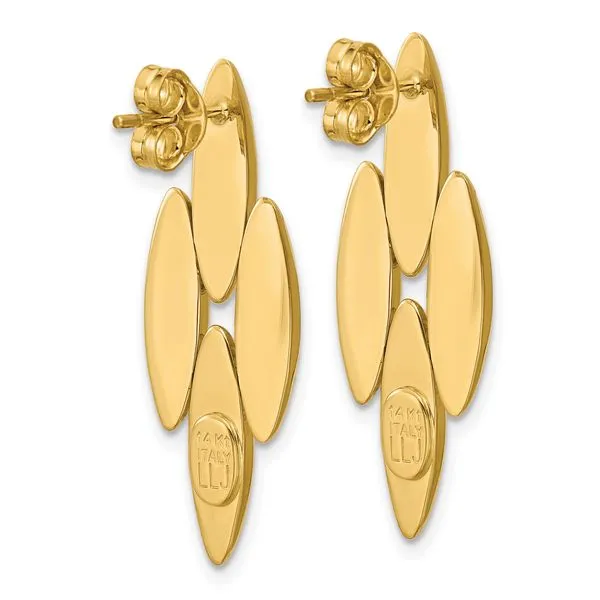 Leslie's 14K Polished Fancy Dangle Post Earrings Image 3 Jimmy Smith Jewelers Decatur, AL