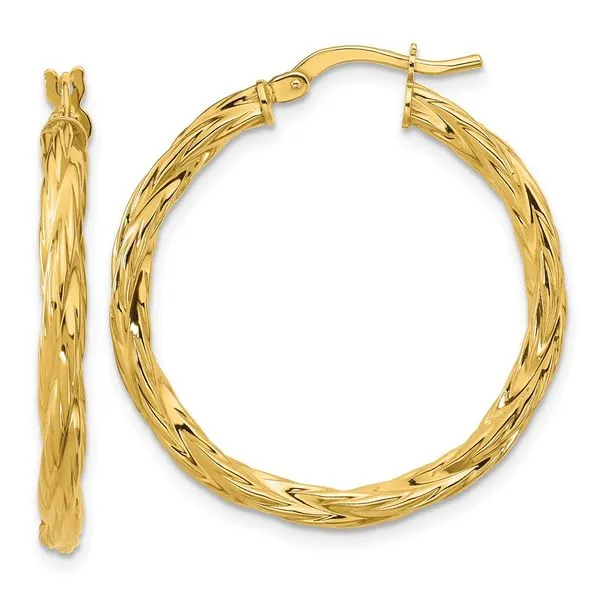 Leslie's 14K Polished Twisted Round Hoop Earrings Jewelry Design Studio Jensen Beach, FL