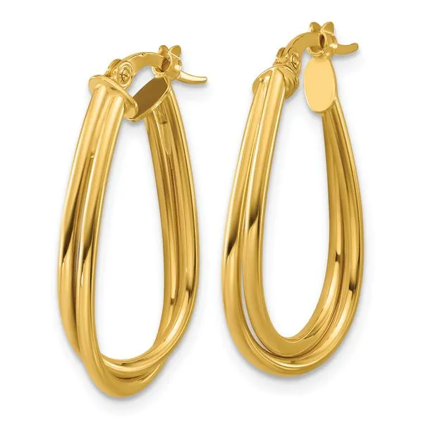 Leslie's 14K Polished Twisted Hoop Earrings Image 2 Jewelry Design Studio Jensen Beach, FL
