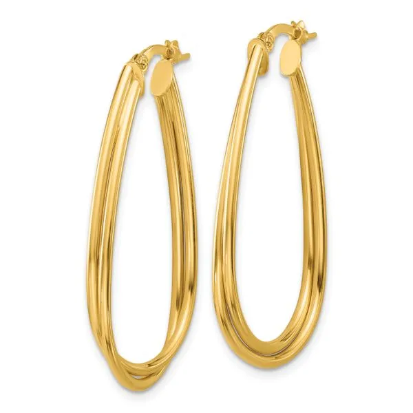 Leslie's 14K Polished Twist Hoop Earrings Image 2 J. West Jewelers Round Rock, TX