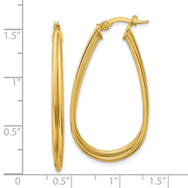 Leslie's 14K Polished Twist Hoop Earrings Image 4 Graham Jewelers Wayzata, MN