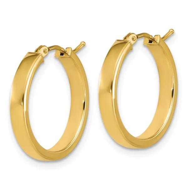 Leslie's 14K Polished Square Tube Round Hoop Earrings Image 2 Atlanta West Jewelry Douglasville, GA