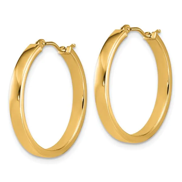 Leslie's 14K Polished Square Tube Round Hoop Earrings Image 2 Jim's Jewelers Tyler, TX