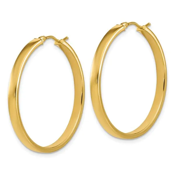 Leslie's 14K Polished Square Tube Round Hoop Earrings Image 2 Atlanta West Jewelry Douglasville, GA