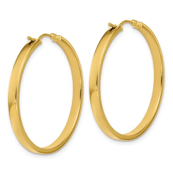 Leslie's 14K Polished Square Tube Round Hoop Earrings Image 3 Michael's Jewelry North Wilkesboro, NC