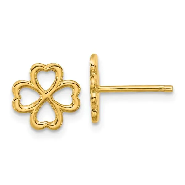 Leslie's 14K Polished 4-Leaf Clover Post Earrings Atlanta West Jewelry Douglasville, GA