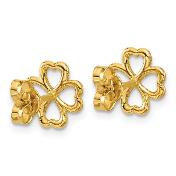 Leslie's 14K Polished 4-Leaf Clover Post Earrings Image 3 Atlanta West Jewelry Douglasville, GA