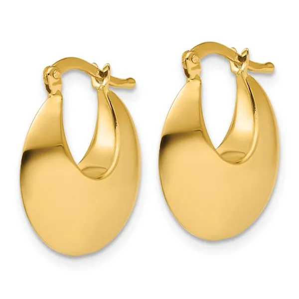Leslie's 14K Polished Round Hoop Earrings Image 2 Jewelry Design Studio Jensen Beach, FL