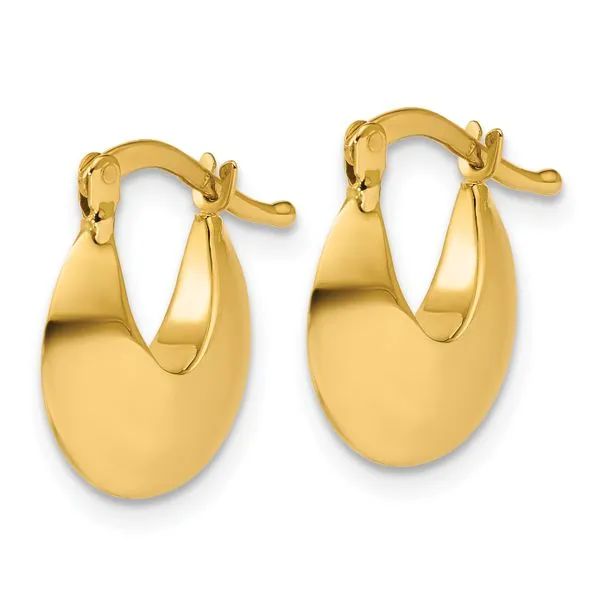 Leslie's 14K Polished Round Hoop Earrings Image 2 Tidwells of Greenwood Greenwood, SC