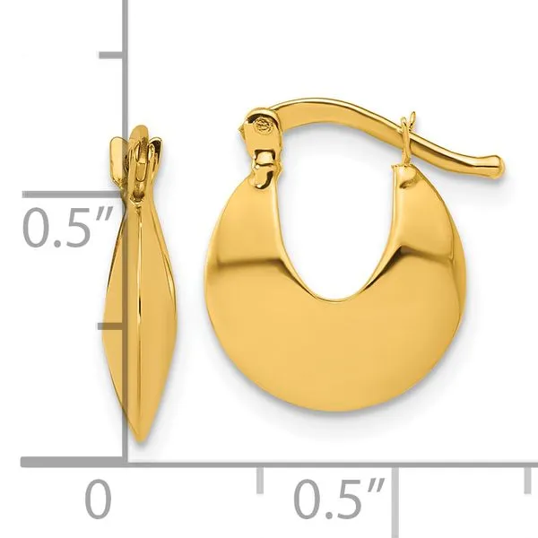 Leslie's 14K Polished Round Hoop Earrings Image 4 Gaines Jewelry FLINT, MI