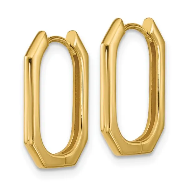 Leslie's 14K Polished Hinged Hoop Earrings Image 2 Jim's Jewelers Tyler, TX