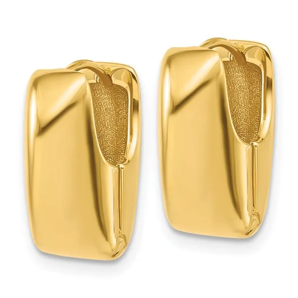 Leslie's 14K Polished Puff Oval Hinged Hoop Earrings Image 2 J. Anthony Jewelers Neenah, WI