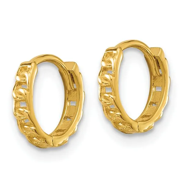 Leslie's 14K Polished Curb Link Round Hinged Hoop Earrings Image 3 G.G. Gems, Inc. Scottsdale, AZ