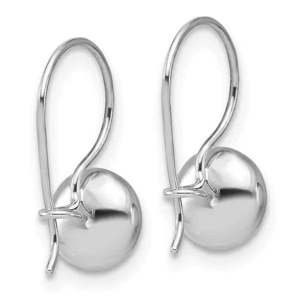 Leslie's 14K White Gold Polished Drop Button Earrings Image 3 Mitchell's Jewelry Norman, OK