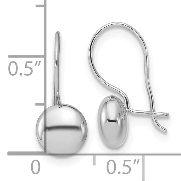 Leslie's 14K White Gold Polished Drop Button Earrings Image 4 Boyd Jewelers Wesley Chapel, FL