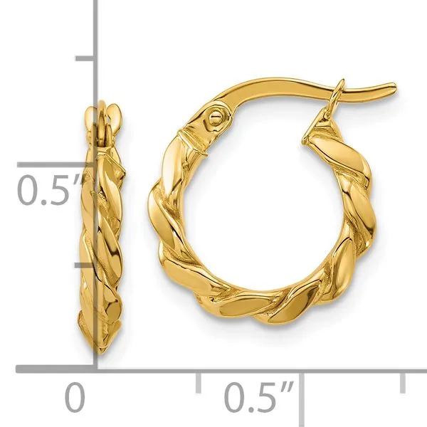 Leslie's 14K Polished Twisted Round Hoop Earrings Image 4 Grayson & Co. Jewelers Iron Mountain, MI